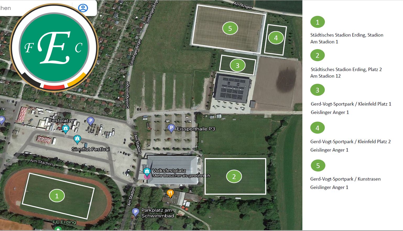 Übersicht Anlage FC Erding